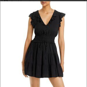 Paige Paradise Ruffle Trim Tiered Mini Dress – Black, Size S